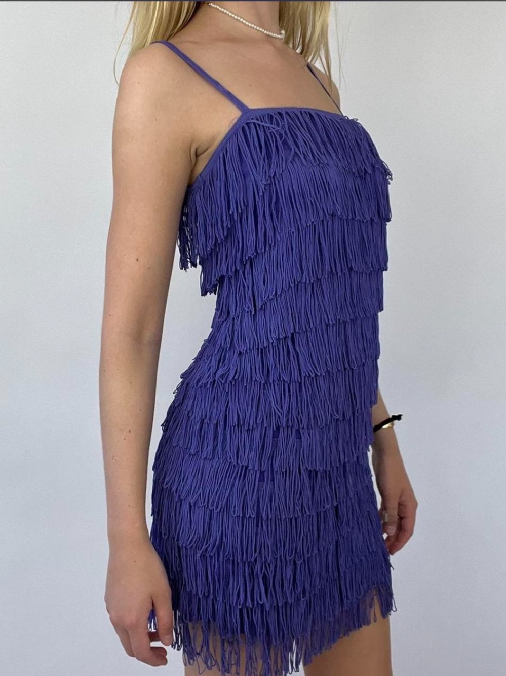 purple tassel dress